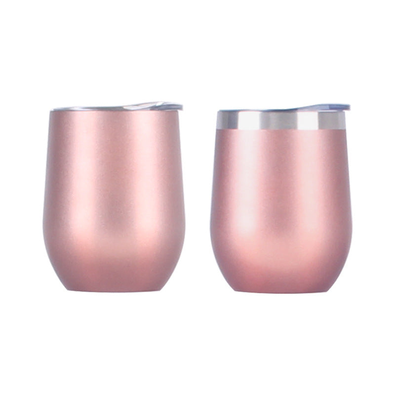 Double Stainless Steel Wine Glass – Big Belly Water Cup