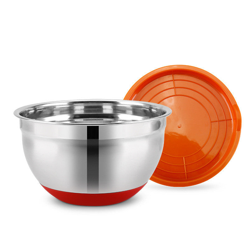 Stainless Steel Salad Bowl With Silicone Bottom Eggbeater