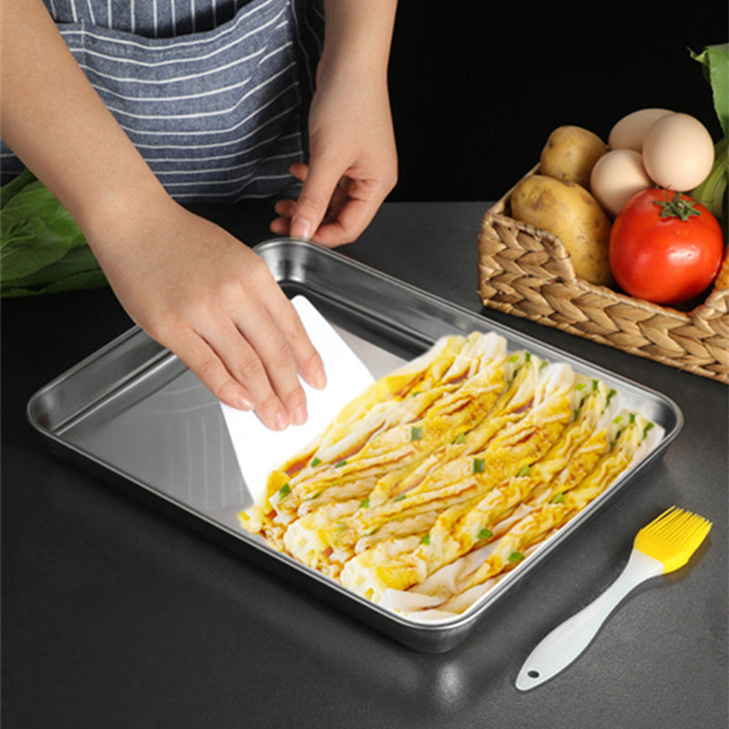 Stainless Steel Rice Noodle Plate With Thickened Flat Bottom Plate