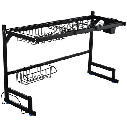 Kitchen Stainless Steel Sink Rack – Drain Basket & Dish Storage Organizer