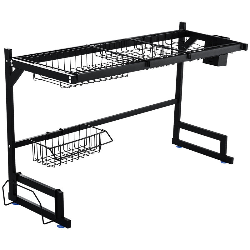 Kitchen Stainless Steel Sink Rack – Drain Basket & Dish Storage Organizer