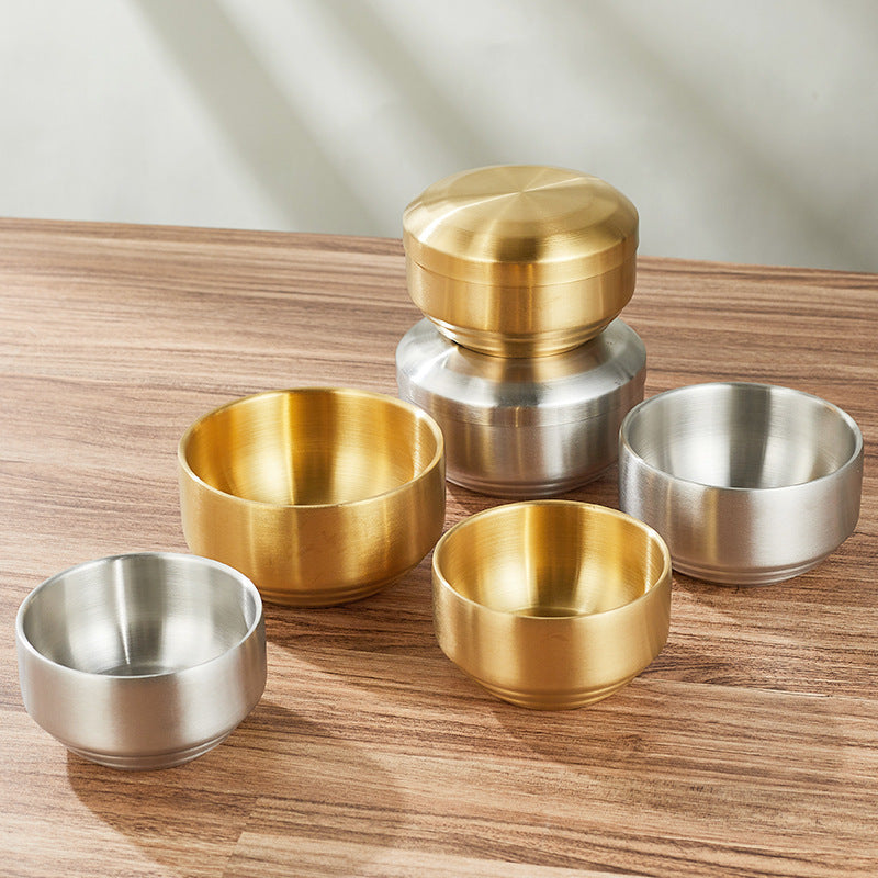 Stainless Steel Bowl Golden Tape Tureen Children's Bowl Household