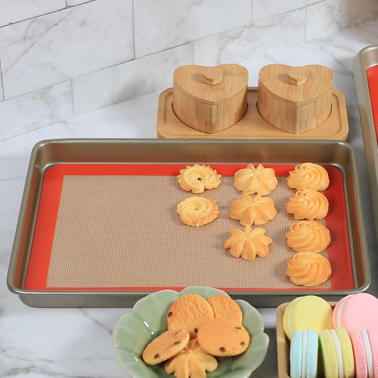 Quarter Sheet Silicone Baking Mat – 2 Pcs Non-Stick Reusable Cookie Sheets